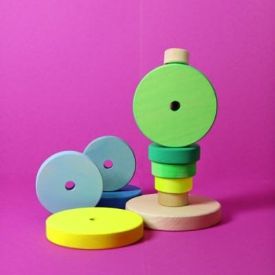 Neon green disk tower