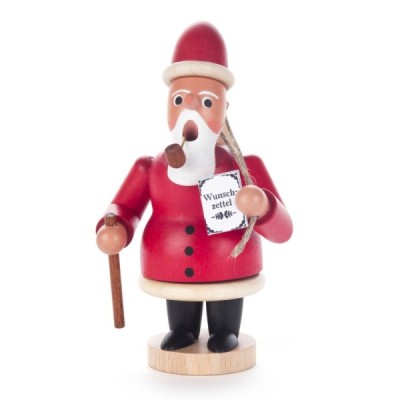 Smoking man Santa Claus with wooden sack