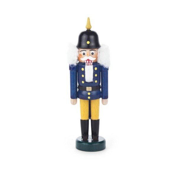 Nussknacker mit Pickelhaube blau-gelb 14 cm