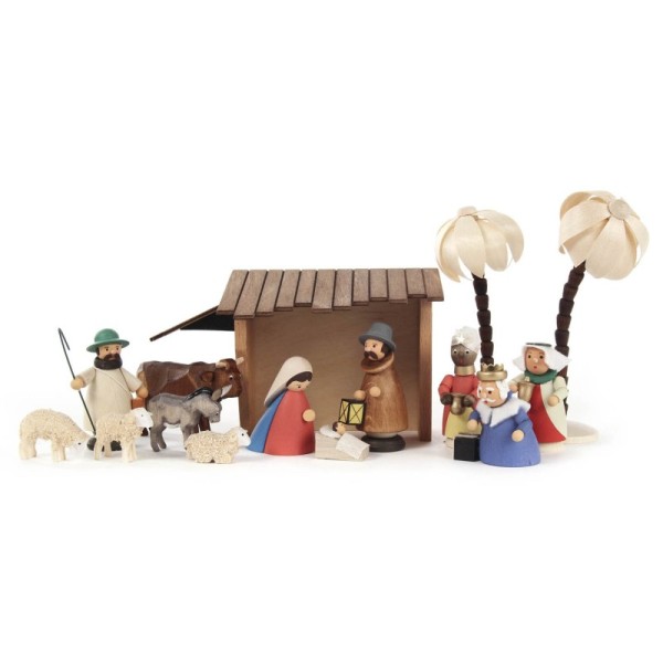 Christmas crib with stable colored (15)