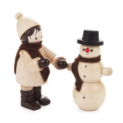 Snowman builder with snowman nature