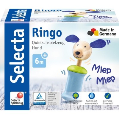 Ringo dog, grasping toy squeaker