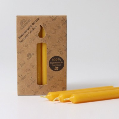 Amber beeswax candles (100%) PU 12 pcs.