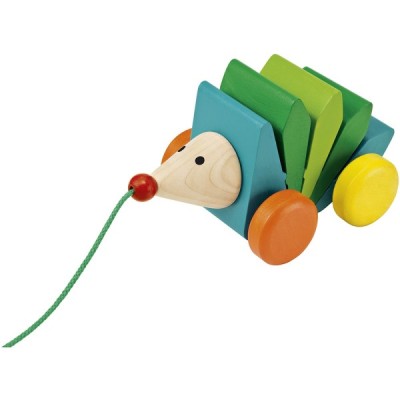 Kasper Klip-Klap, pull-along hedgehog, 16 cm