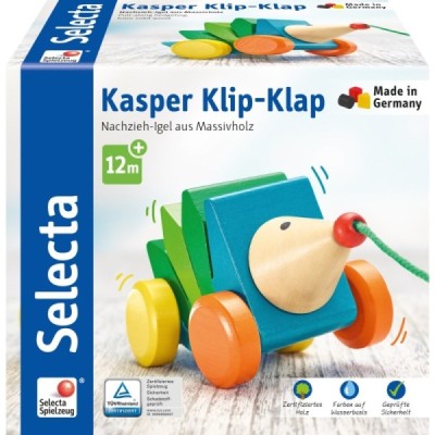 Kasper Klip-Klap, riccio da tirare, 16 cm