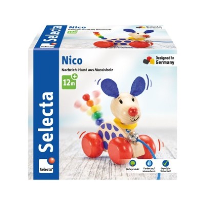 Nico, pull-along dog, 12 cm