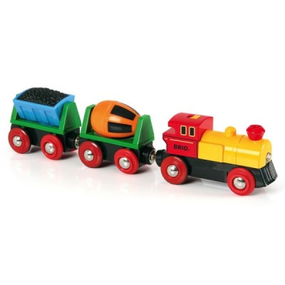 Train with battery-powered locomotive