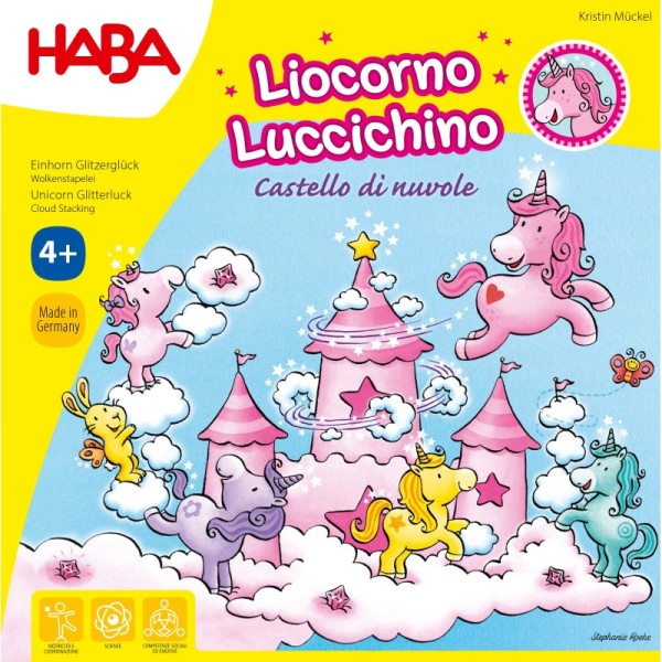 Felicità glitterata dell'unicorno - nuvola che saltella