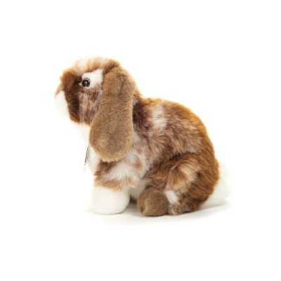 Bunny sitting dark brown/white pied 20 cm