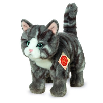 Gatto in piedi sgombro grigio 20 cm