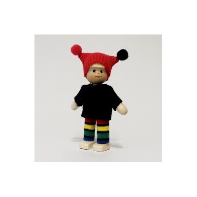 Bambino, cappello rosso con pompon