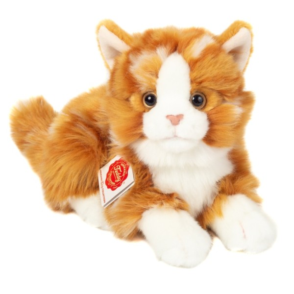 Cat lying red tabby 20 cm