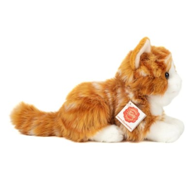 Cat lying red tabby 20 cm