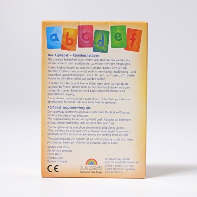 Alphabet card game lowercase letters