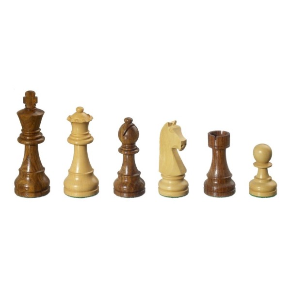 Chess pieces Arcadius, KH 95 mm, weighted, brown natural, in neutral box