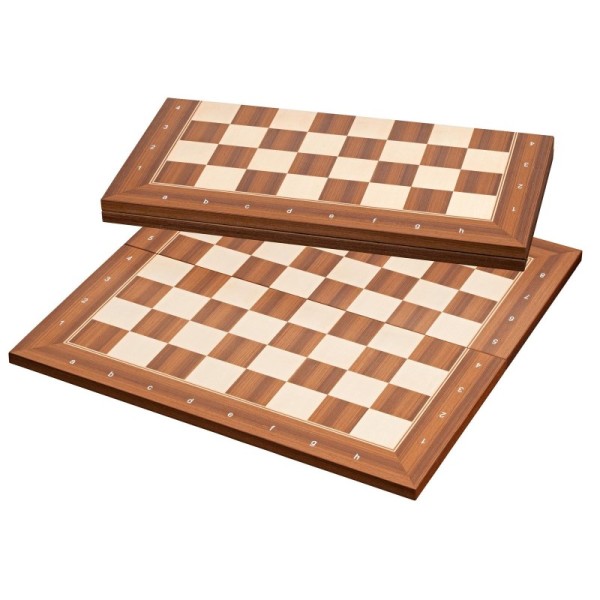 Chessboard London, 50 mm square, hinged, with edge lettering