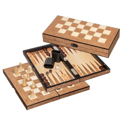 Chess backgammon checkers set, field 40 mm