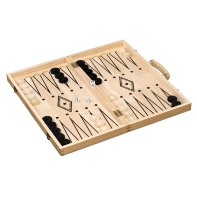 Schach Backgammon Dame Set, Feld 50 mm, mit Tragegriff