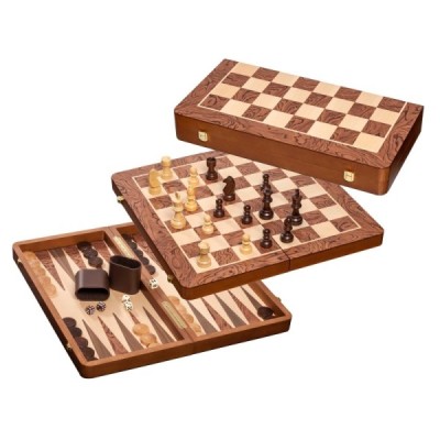 Chess backgammon checkers set, field 50 mm