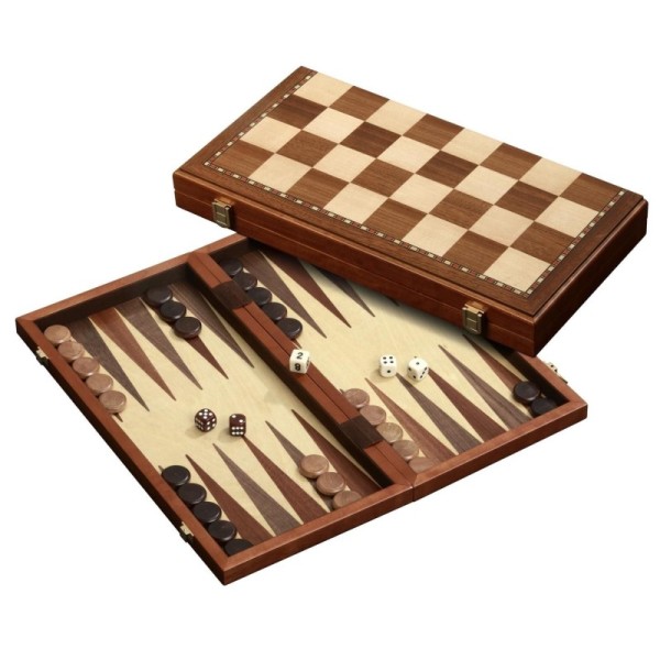 Chess backgammon checkers set, 43 mm field, magnetic