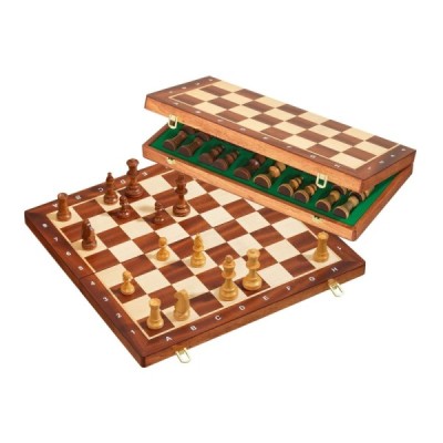 Chess box De Luxe, field 50 mm, with edge labeling