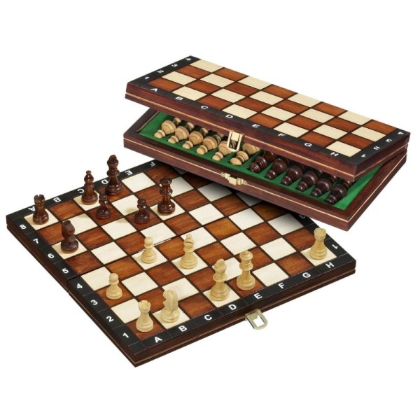 Chess box, travel, field 30 mm, with edge labeling, magnetic