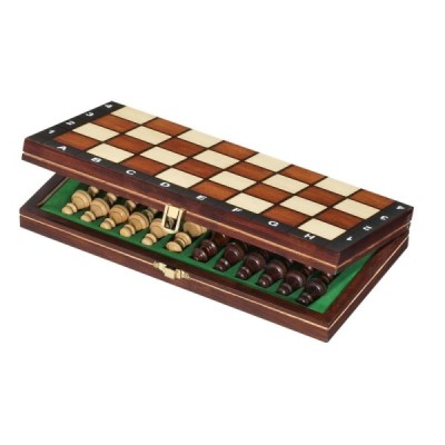 Chess box, travel, field 30 mm, with edge labeling, magnetic