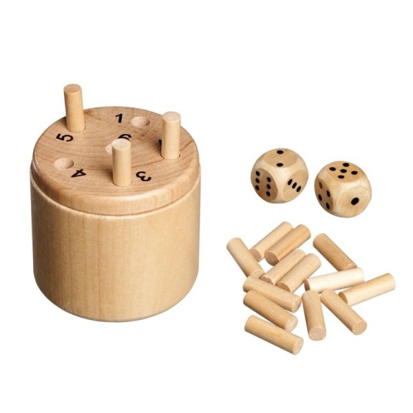 Dice barrel, Lucky 6, small, travel game