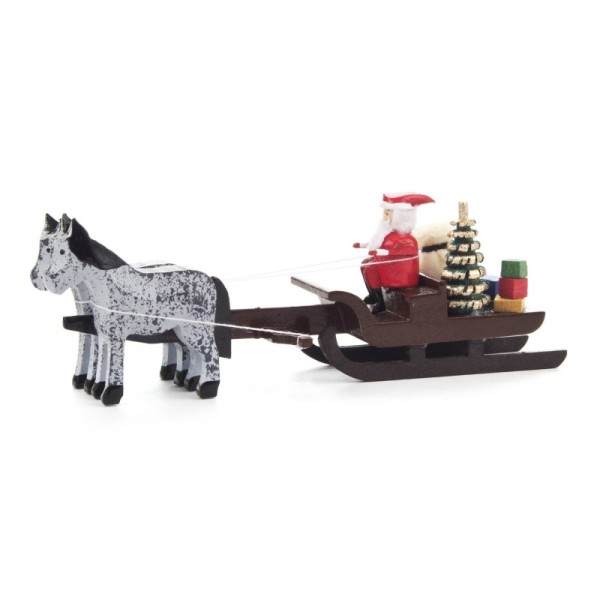 Horse-drawn sleigh with Santa Claus