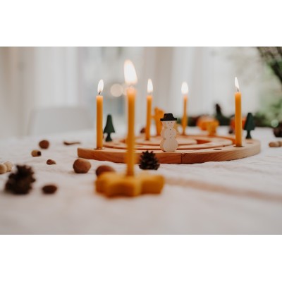 Amber beeswax candles (100%) PU 12 pcs.