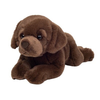 Labrador sdraiato marrone cioccolato 32 cm